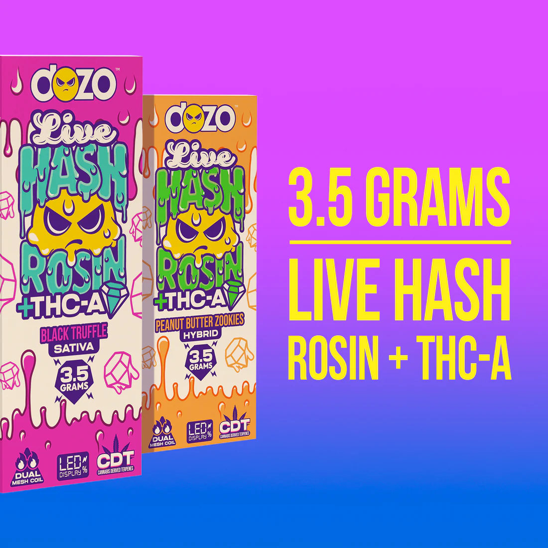 Dozo Live Hash Rosin + THC-A | 3.5g